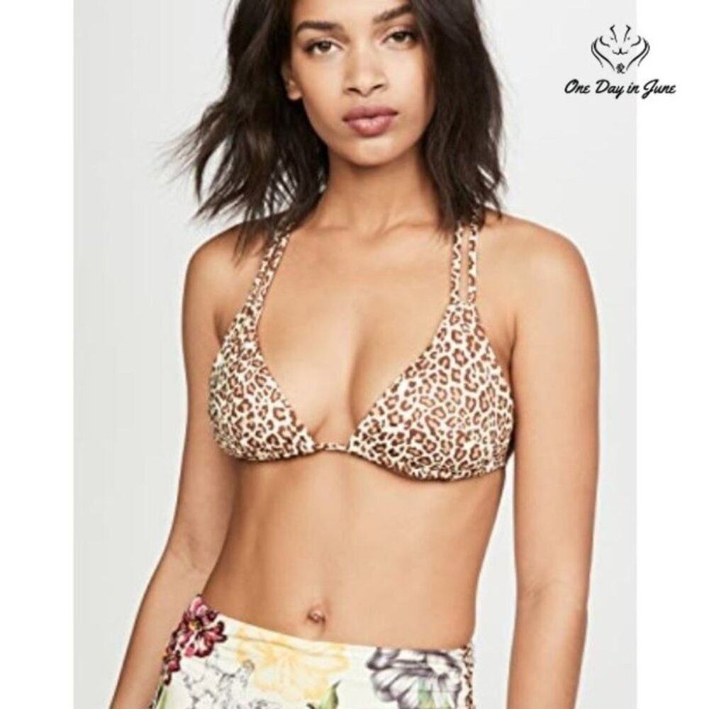 Ondademar Leopard Bikini Top Size M